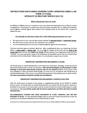 Florida Affidavit of Military Service