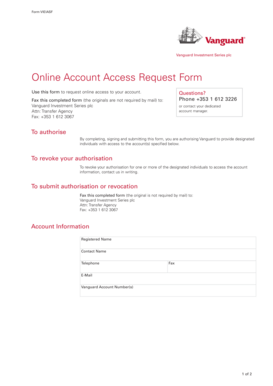 Vanguard Investment Series Online Account Access Request Form
