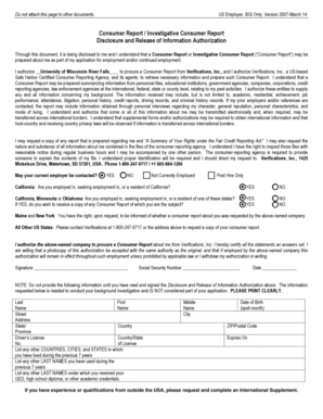 US Employment Consumer Report Authorization