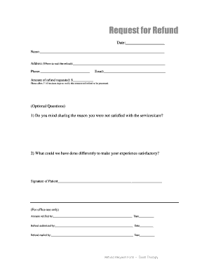 Request for Refund Form