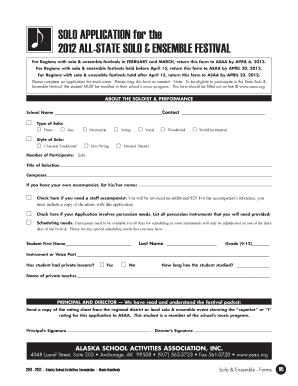 2012 All-State Solo & Ensemble Festival Application