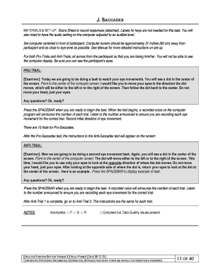 Saccades Eye Movement Test