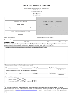 Iowa Property Assessment Appeal Notice