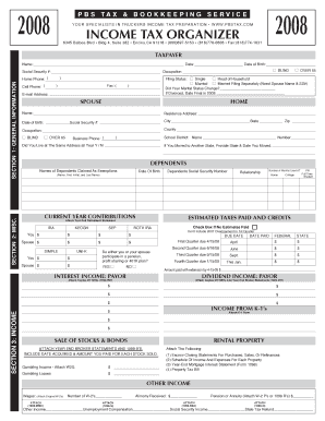 2008 Income Tax Organizer for Truckers
