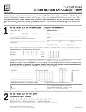 TIAA-CREF Direct Deposit Enrollment Form