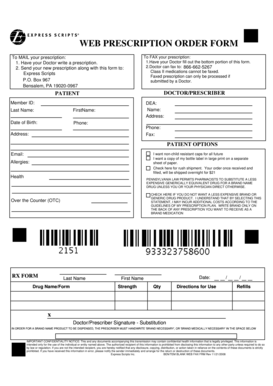 Web Prescription Order Form