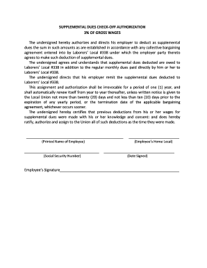 Supplemental Dues Check-Off Authorization