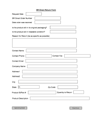 SR Direct Return Form