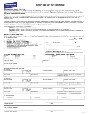 Direct Deposit Authorization Form