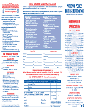 National Police Defense Foundation Membership Application