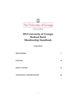 Elevator pitch example for students - 2013 RCB Handbook FINAL - The University of Georgia Bands - bands music uga