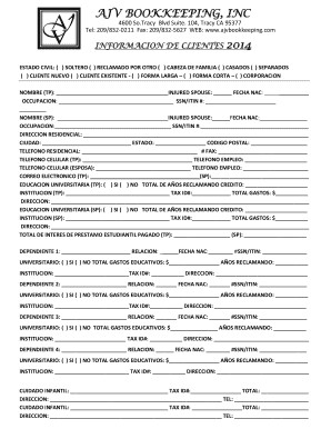 Formulario de Información de Clientes