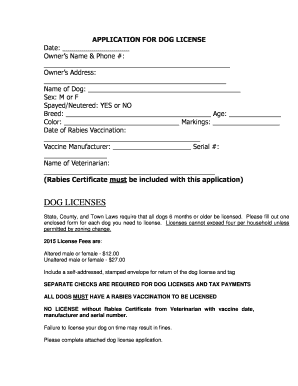 Dog License Application
