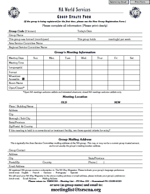 NA Group Update Form