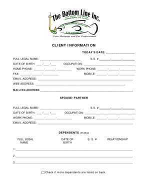 Client Information Form