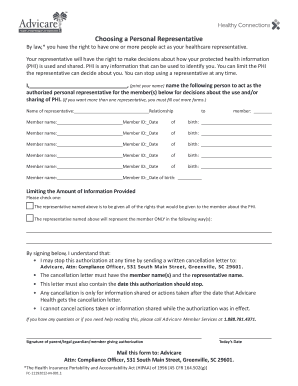 HIPAA Personal Representative Authorization Form