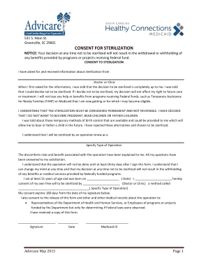 Consent for Sterilization Form
