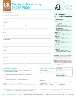Electronic Advertising Order Form