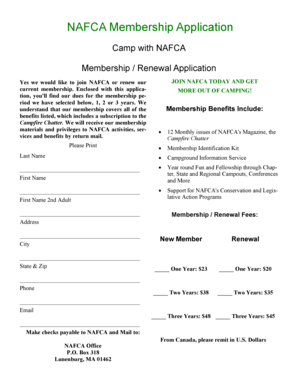 NAFCA Membership Application