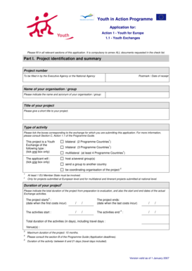 Youth in Action Programme Application