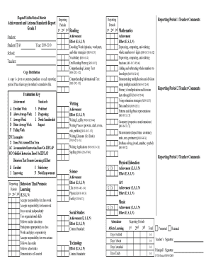 Flagstaff Unified School District Grade 3 Report Card