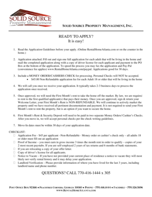 Rental Application Form