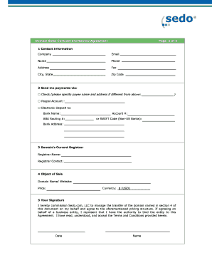 Domain Sales Contract and Escrow Agreement