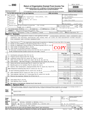 Form 990 Return of Organization Exempt From Income Tax