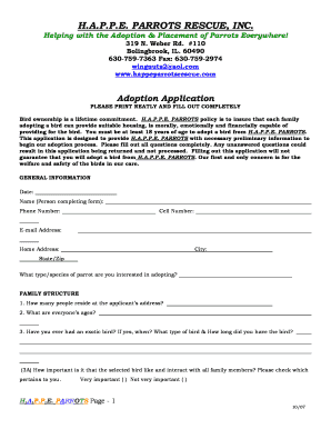 Parrot Adoption Application