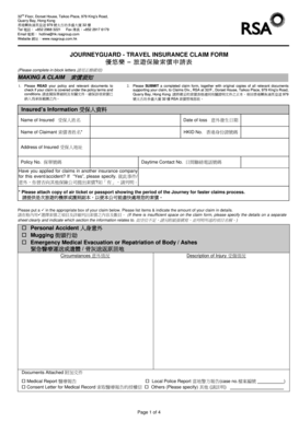 American Express Travel Insurance Claim Form Email Pdffiller