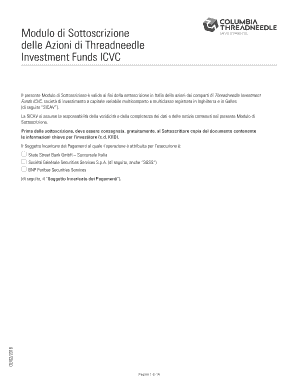 Modulo di Sottoscrizione delle Azioni di Threadneedle Investment Funds ICVC