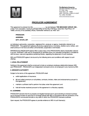 Producer Agreement