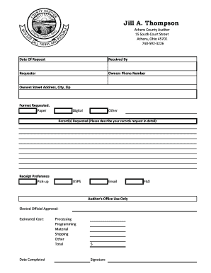 Ohio Public Records Request Form