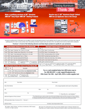 3M Aluminum Repair Cabinet Promotion Form