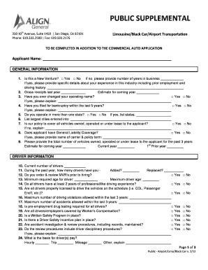 Public Supplemental Commercial Auto Application