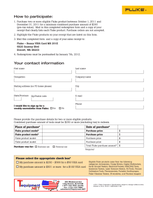 Fluke Bonus VISA Gift Card Promotion