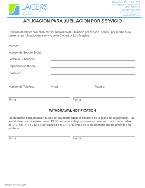 APLICACION PARA JUBILACION POR SERVICIO