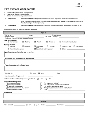 Fire System Work Permit