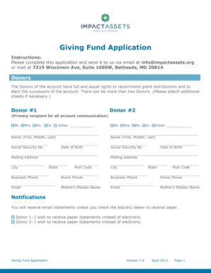 Giving Fund Application Form