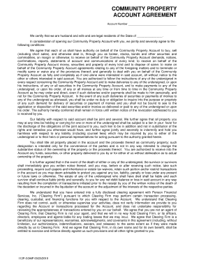 Community Property Account Agreement