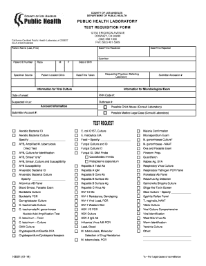 Los Angeles County Test Requisition Form