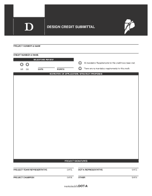 Design Credit Submittal Form