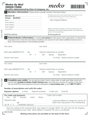 Medco By Mail Prescription Order Form