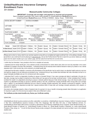 UnitedHealthcare Student Dental Enrollment Form