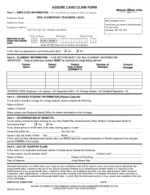 Assure Card Claim Form