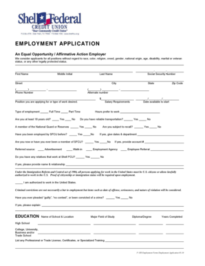 Employment Application Form