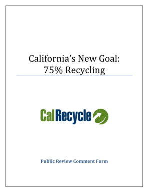 California Recycling Plan Comment Form
