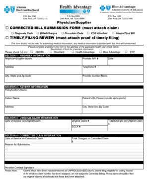 Corrected Bill Submission Form