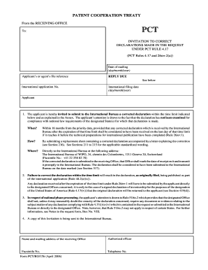 PCT Invitation to Correct Declarations