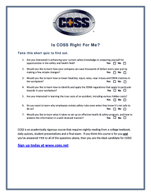 COSS Course Eligibility Quiz